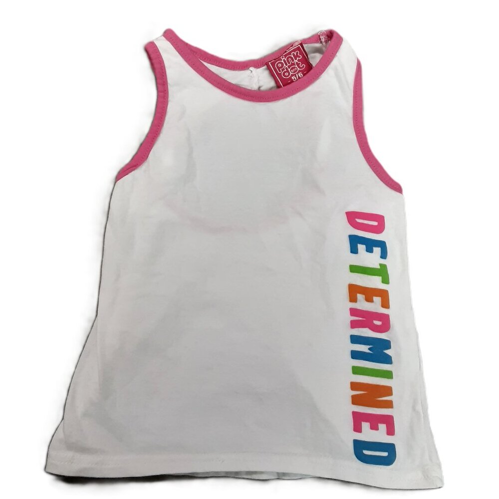 Pink Dot Girls Top Size 5/6 Determined Sleeveless Cotton Machine Wash Pullover
